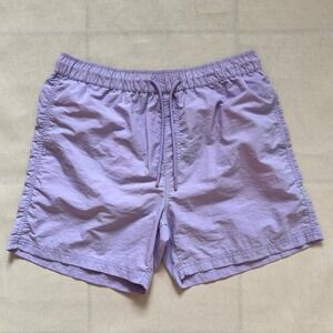 Forever 21 Men Lavender Nylon Swim Trunks Shorts Size Large Beach Summer Y2K